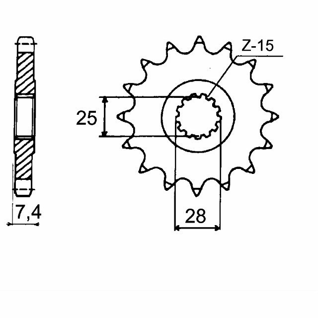 Sprocket, 14 teeth, 520 pitch