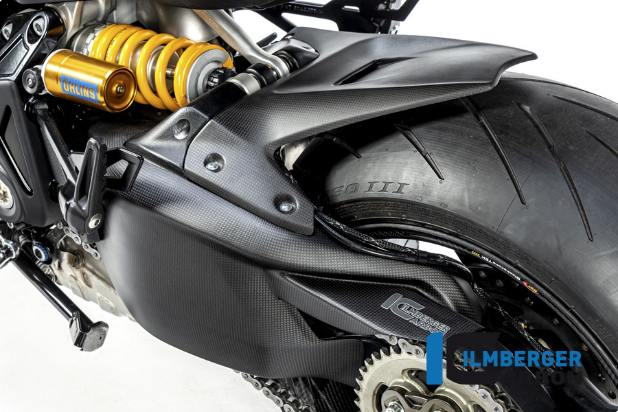 Ilmberger Carbon Swingarm Cover incl. chainguard upper, matt, Ducati Diavel 1260, 2019-