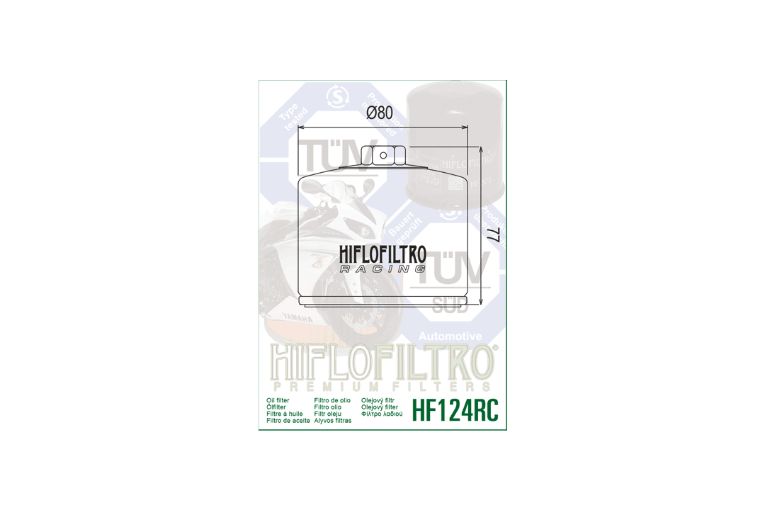HIFLO oil filter HF124RC for various Kawasaki H2 models