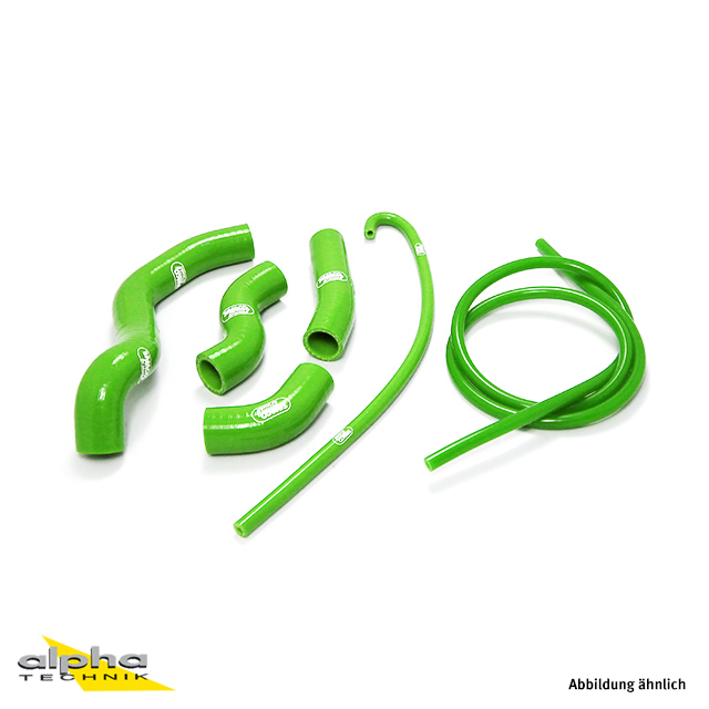 SAMCO SPORT Silicone Hose Kit 6-piece Green for Kawasaki Z800 Model Year 2013-2016