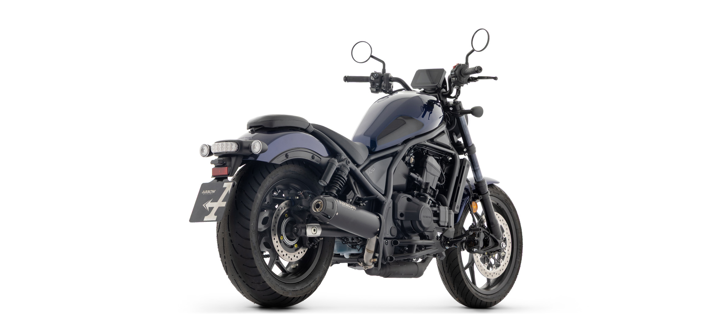 ARROW REBEL DARK Slip-On Exhaust with Carbon End Cap for Honda CMX 1100 Rebel, 2025-