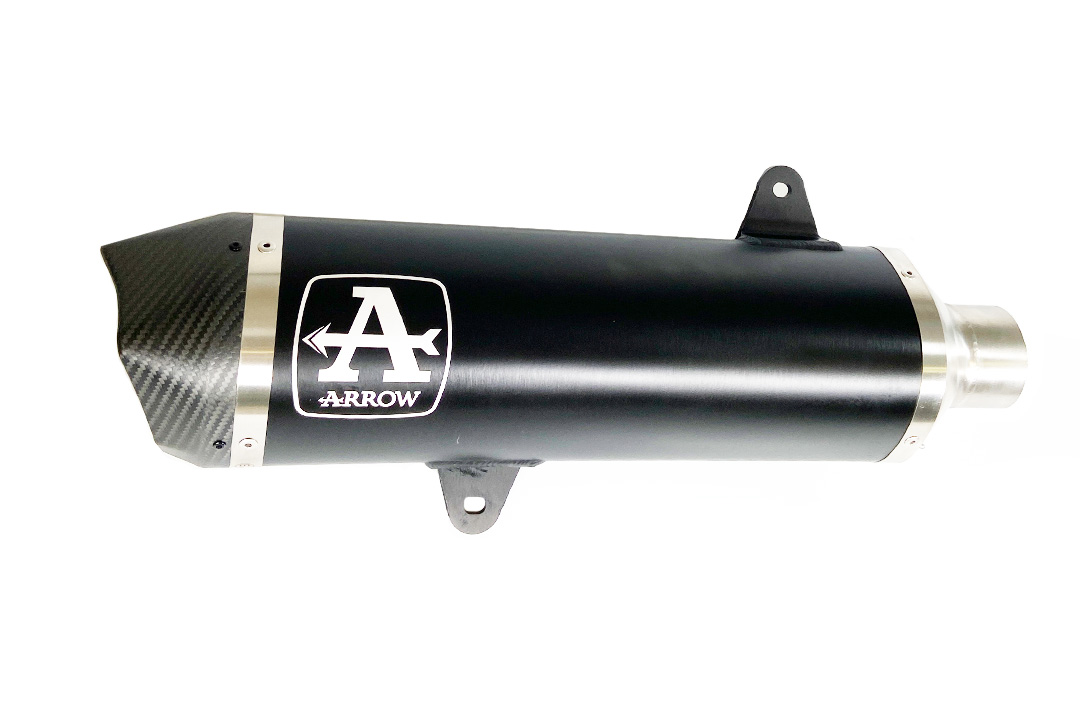 ARROW URBAN exhaust for Peugeot Metropolis 400 2017-, black aluminium with carbon end cap