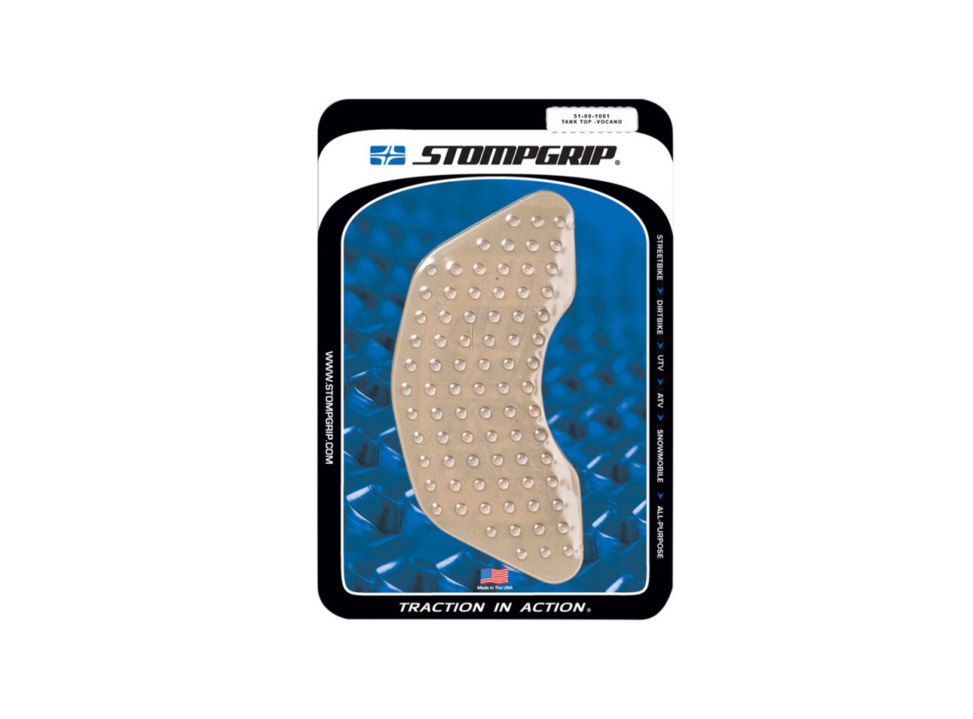 Stompgrip Universal fuel tank Top Pad clear, Volcano