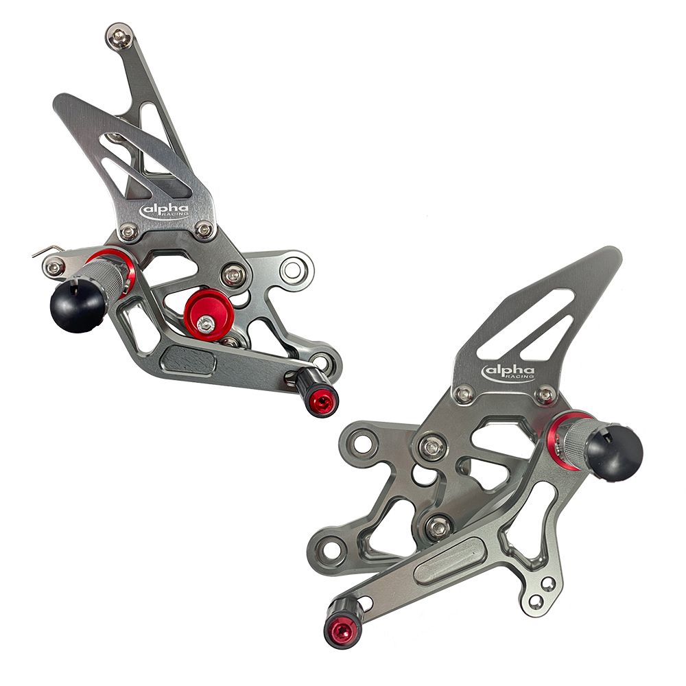 >TRACK< Rearset System, titanium coloured, Yamaha FZ1 (Fazer) 2006-2015 / FZ8 (Fazer) 2010-2013 ABE