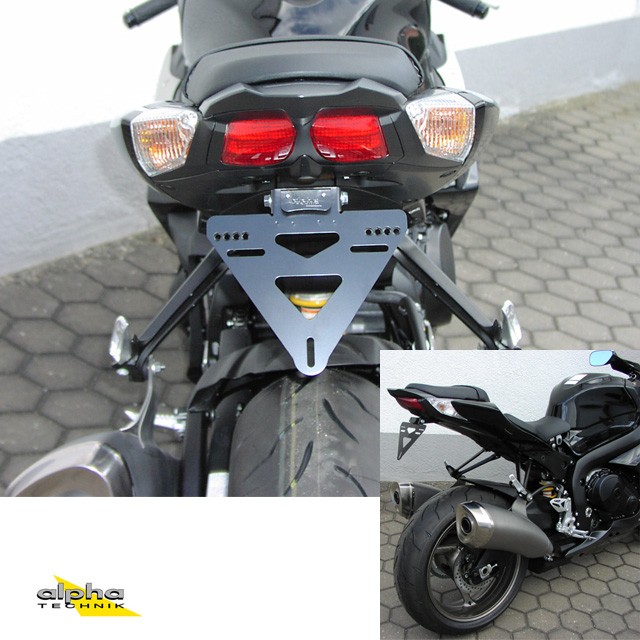 alpha Technik Number Plate Holder for Suzuki GSXR1000; Type WVCY; Model Year 2009-2016