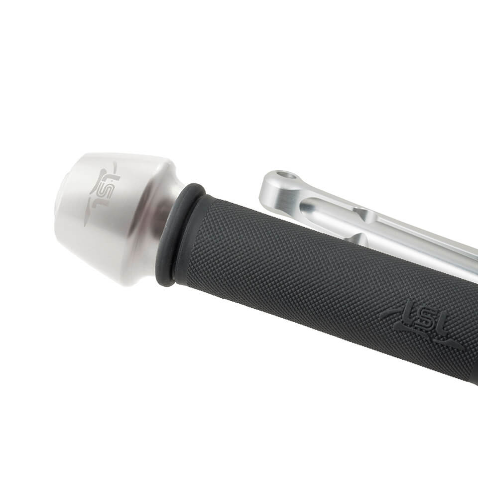 LSL handlebar Bar End Weight Touring, Aluminium, extra heavy, 140g per side, with LSL logo, for 14 mm and 18 mm internal diameter, silver