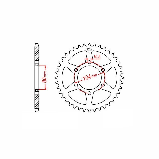rear sprocket Steel, 35 Teeth, Pitch 630