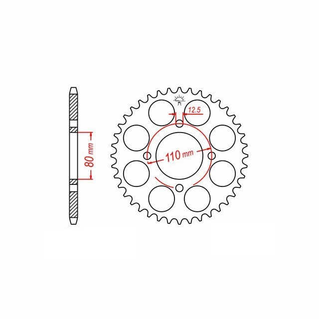 rear sprocket Steel, 43 Teeth, Pitch 630