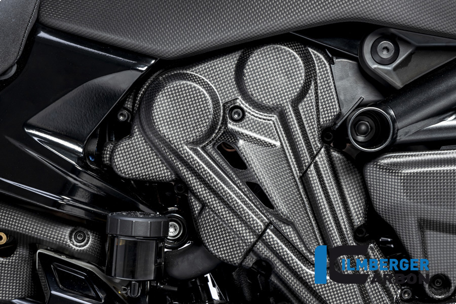 Ilmberger Carbon toothed belt, timing belt cover vertical cylinder, matt, Ducati Diavel 1260, 2019-