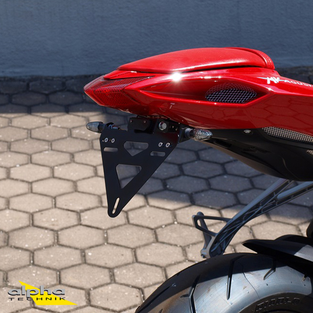 alpha Technik Number Plate Holder for MV Agusta 675 / 800, Type F3, Model Year 2012-