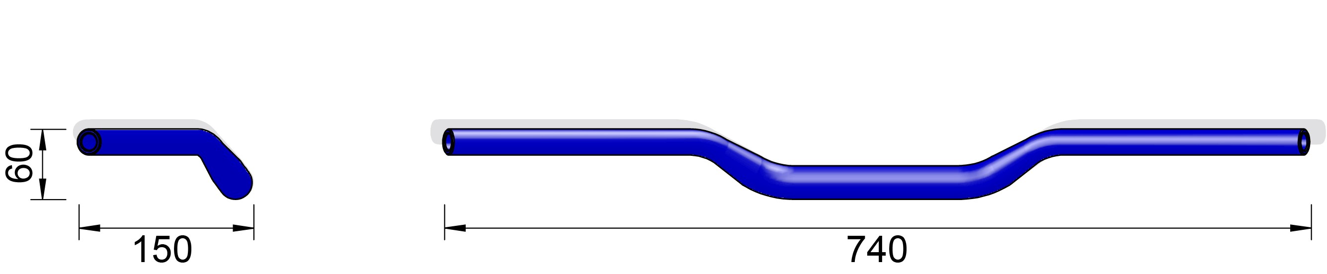 LSL X-Bar Aluminium-handlebar Superbike Flat XN1, 1 1/8 inch, gloss black