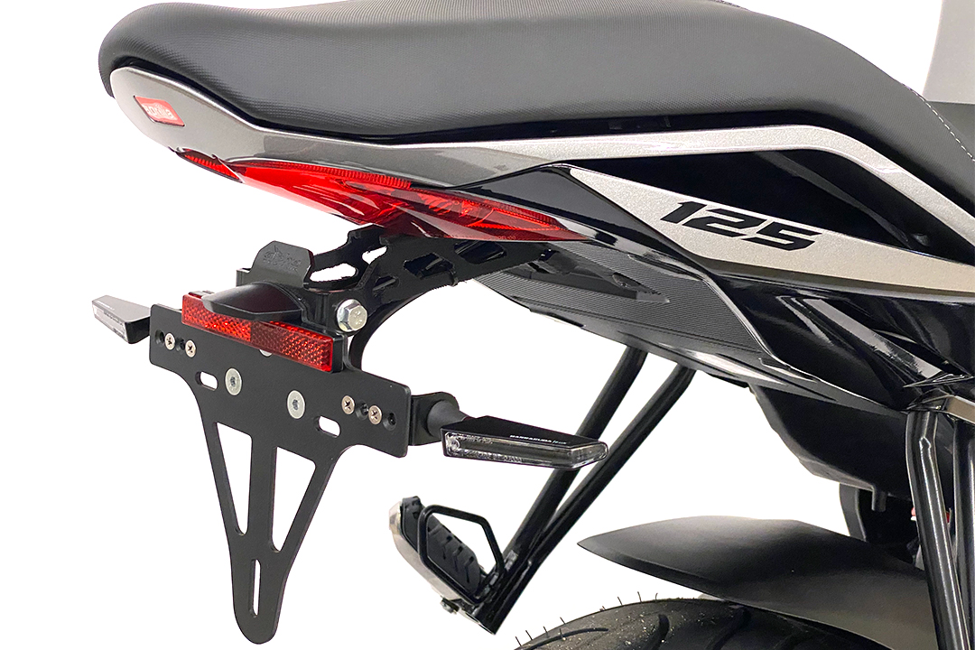 alpha Technik License Plate Holder for Aprilia RS125 and Tuono 125, Type XA / XT, Model Year 2021-