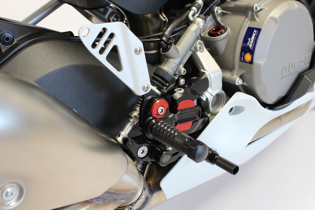 GILLES VCR footrest rearset system for Ducati 959 Panigale, rear