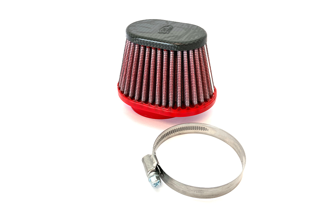 BMC Universal Conical Sport Air Filter, 50 mm Diameter, 70 mm Length, left side L/S, Carbon Cap
