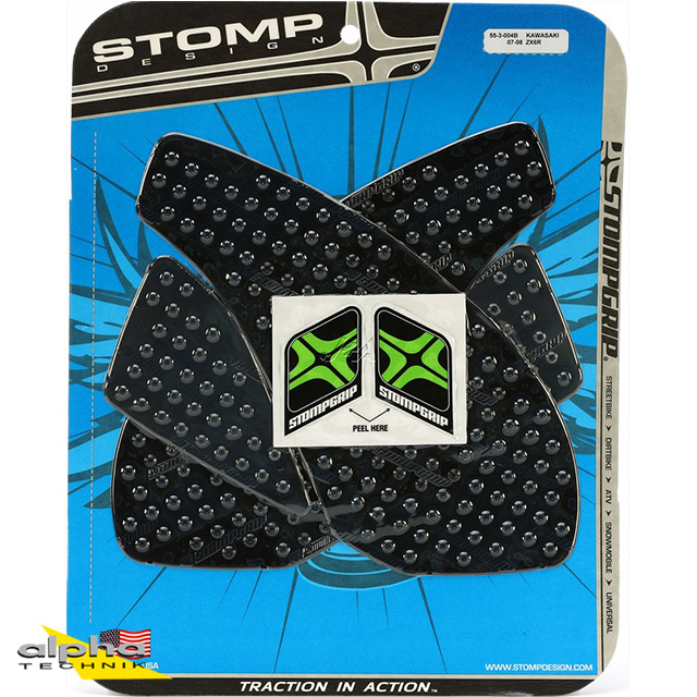 Stompgrip Black, Volcano, for Kawasaki ZX6R Ninja, 2007-2008