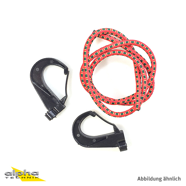 Elastic strap with plastic hooks, long