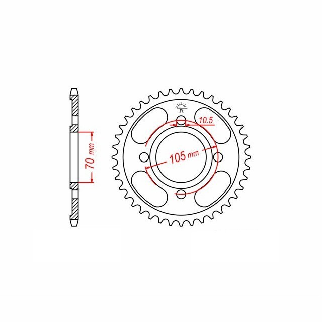 rear sprocket Steel, 38 Teeth, 530 Pitch
