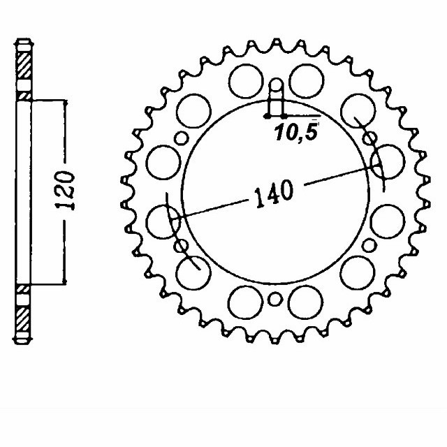 rear sprocket aluminium, SUZ/KAWA Z-44