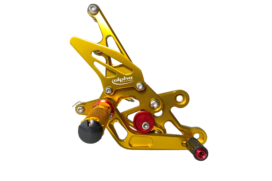 >TRACK< footrestenanlage gold anodised Yamaha FZ1 (Fazer) 2006-2015 / FZ8 (Fazer) 2010-2013 ABE