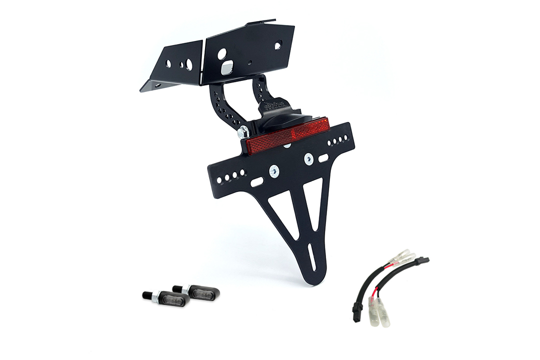 alpha Technik Licence Plate Holder-flasher light, turn signal-Kit M-LED for KTM 690 SMC R from Model Year 2019 (Rear)