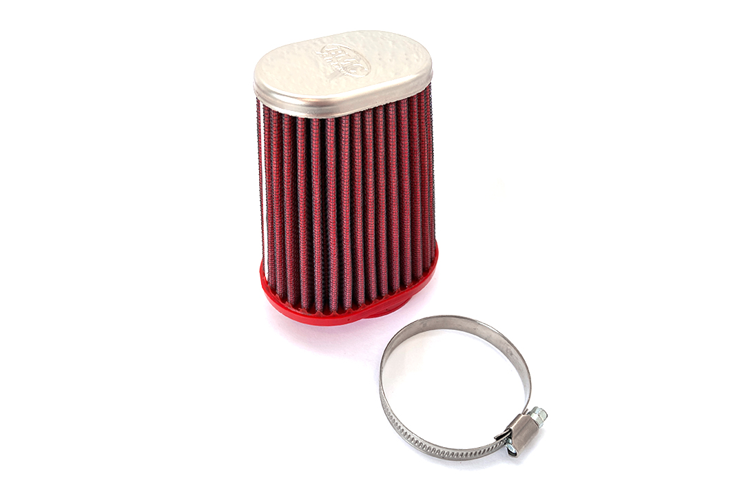 BMC Universal Conical Sports Air Filter, 55 mm Diameter, 120 mm Length, Central, Chrome Cap