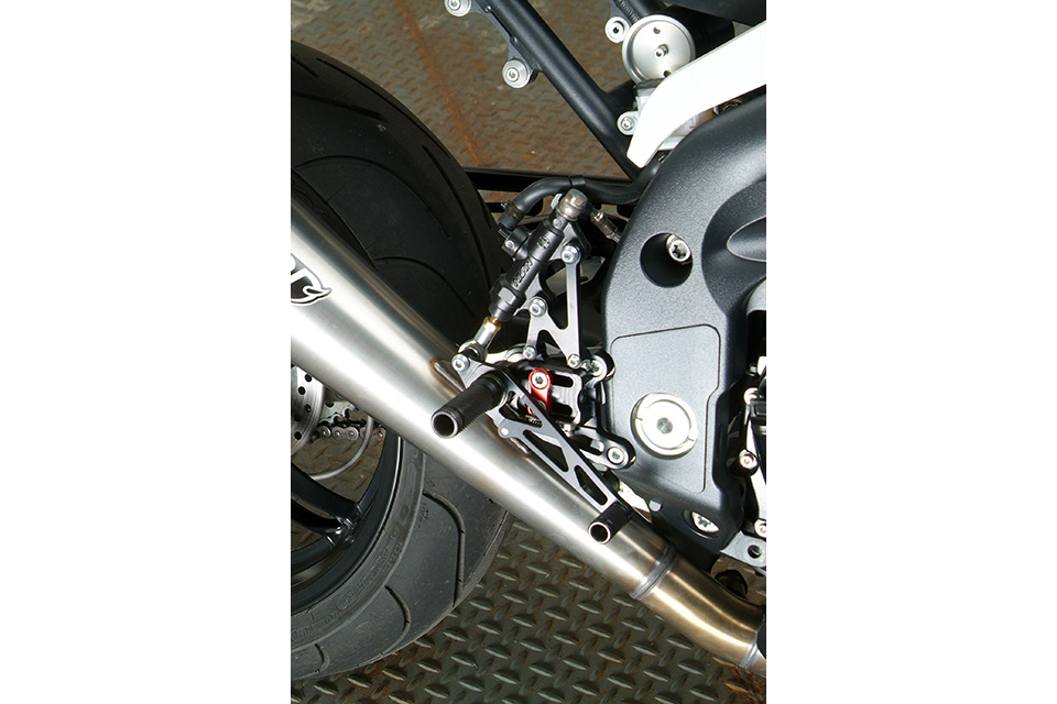 LSL 2Slide Footrest System for Triumph SpeedTriple 1050, 2005-2010, black-red