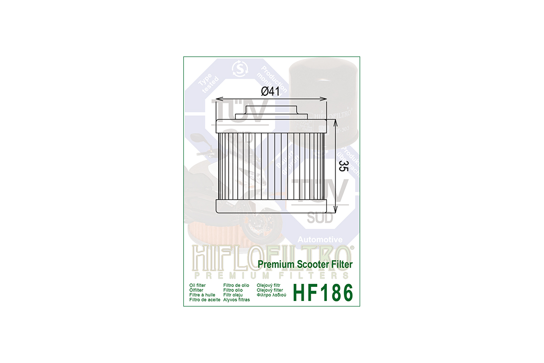 HIFLO oil filter HF186 for APRILIA Scarabeo
