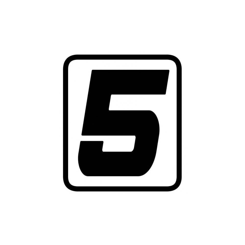 Barracuda Race Number Sticker "5"