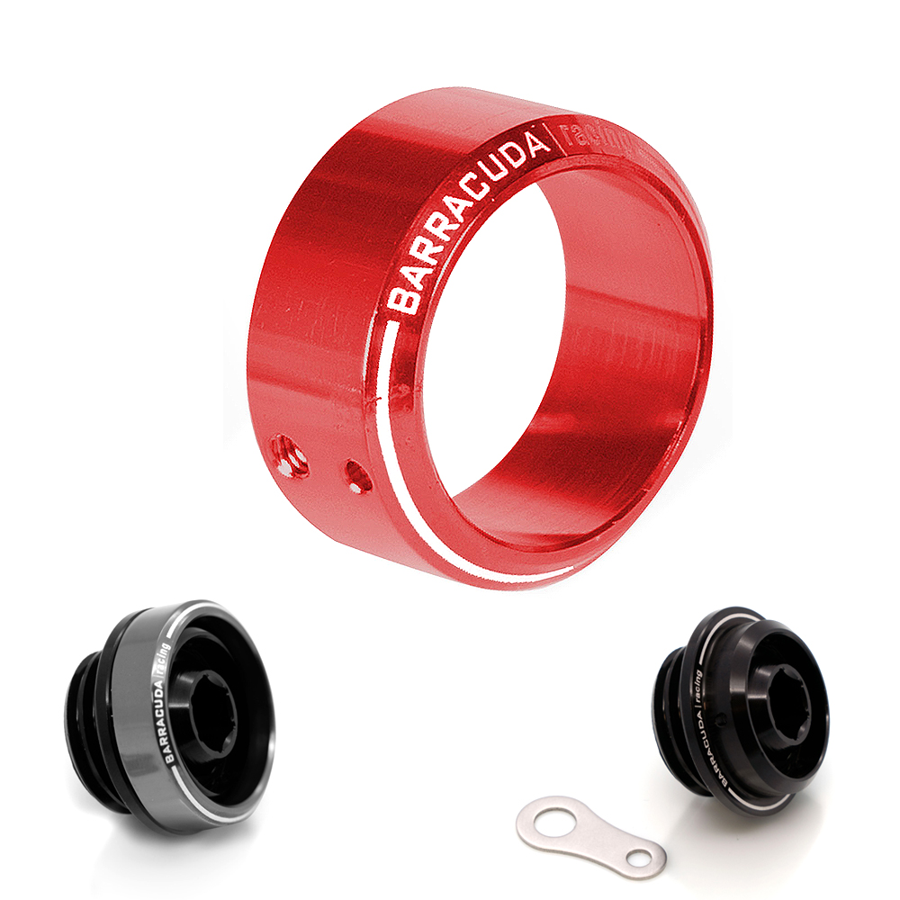 Red anodised insert for oil filler cap Ø 35 mm, fits BC-YN102-V2 and BC-KN102