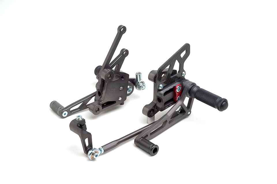 LSL 2Slide Rearset System for Triumph Speed Triple 955i, Type T509, 1999-2004, black-red
