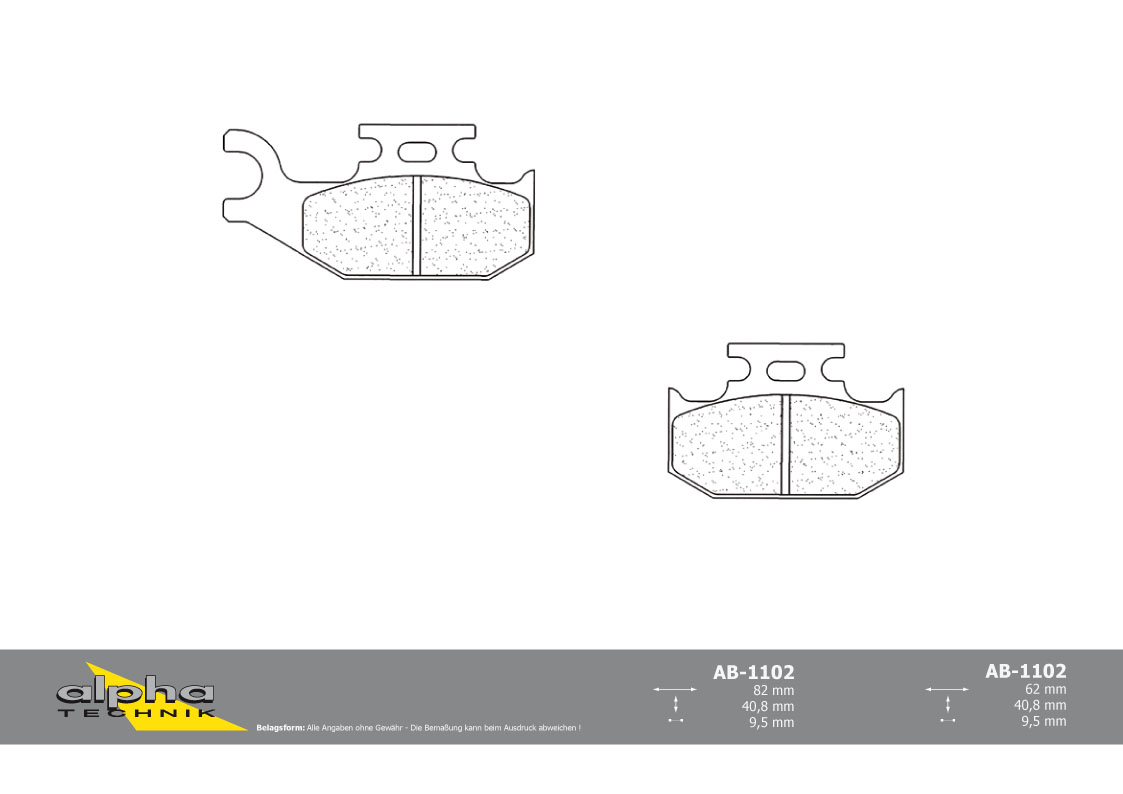 alpha Technik ATV brake pad pad set