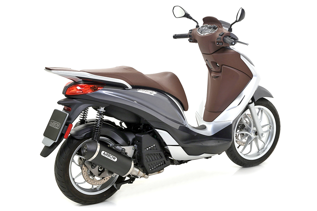 ARROW DARK URBAN Exhaust for Piaggio Medley 125/150 2016-, black aluminium (Only with ARROW manifold)