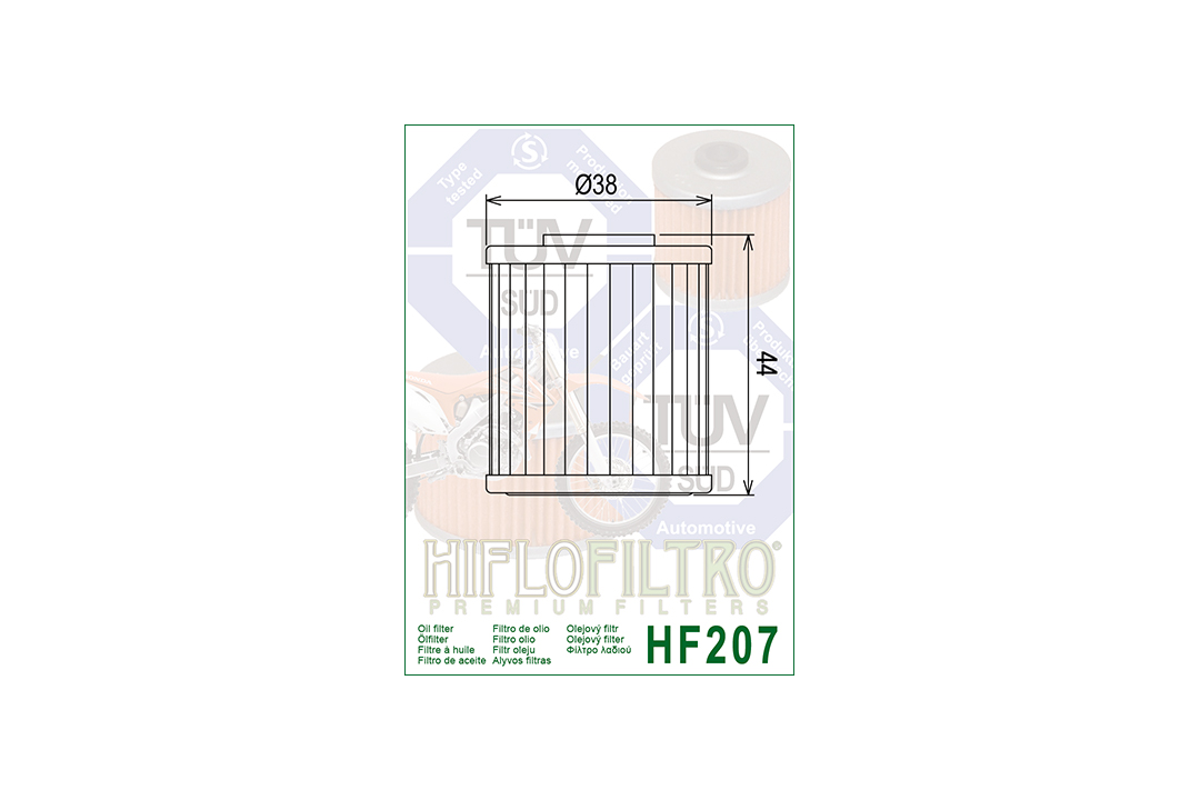 HIFLO oil filter HF207 for various Beta / Kawasaki / LML / Suzuki models