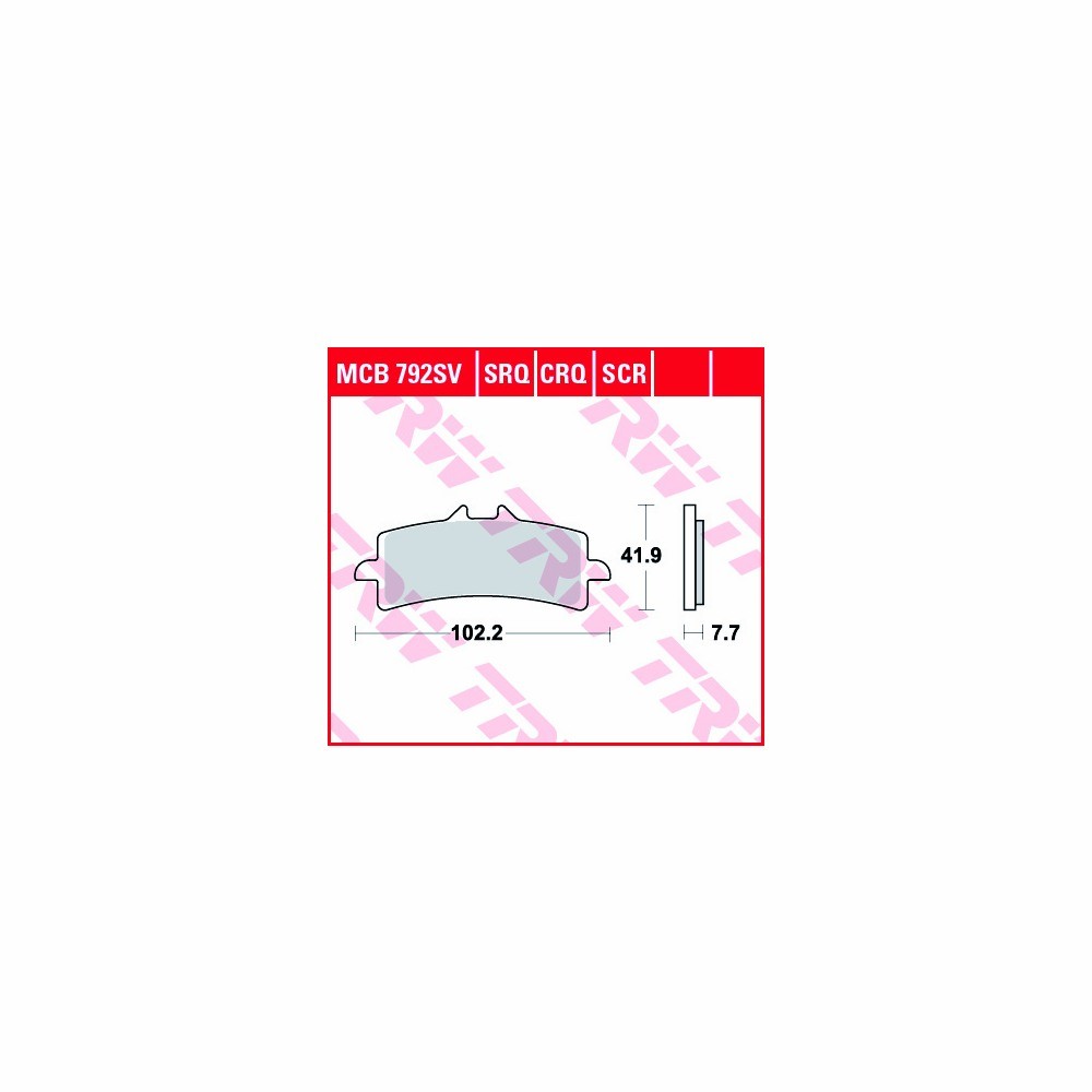 TRW brake pad set Sinter Street MCB792SV front
