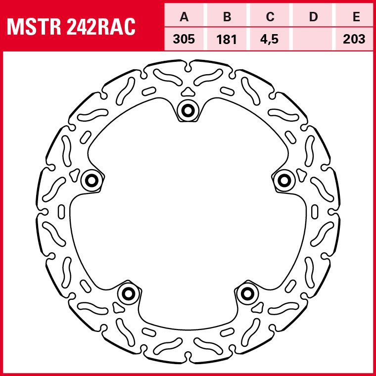 TRW brake disc Sportive BMW Semi-floating MSTR242RAC
