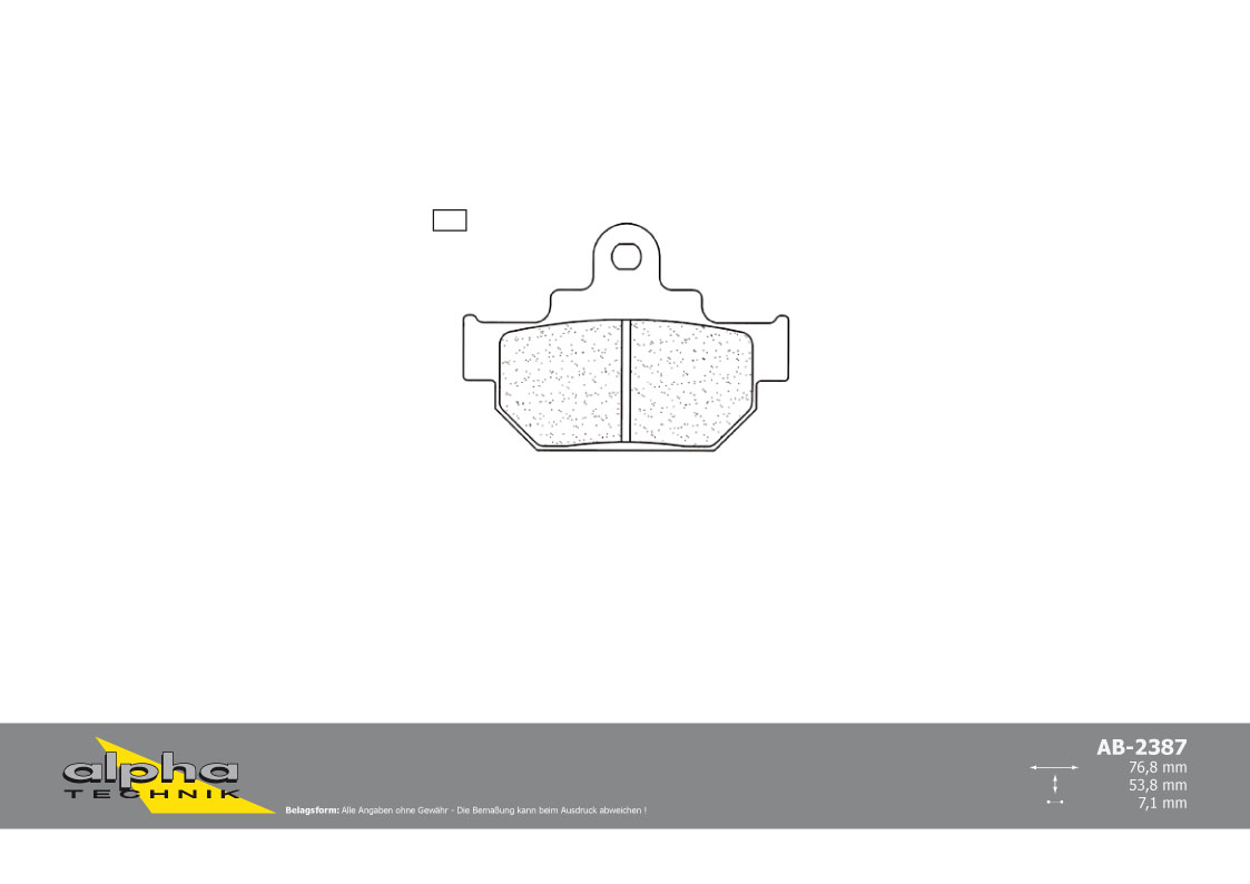 alpha Technik brake pad street with ABE