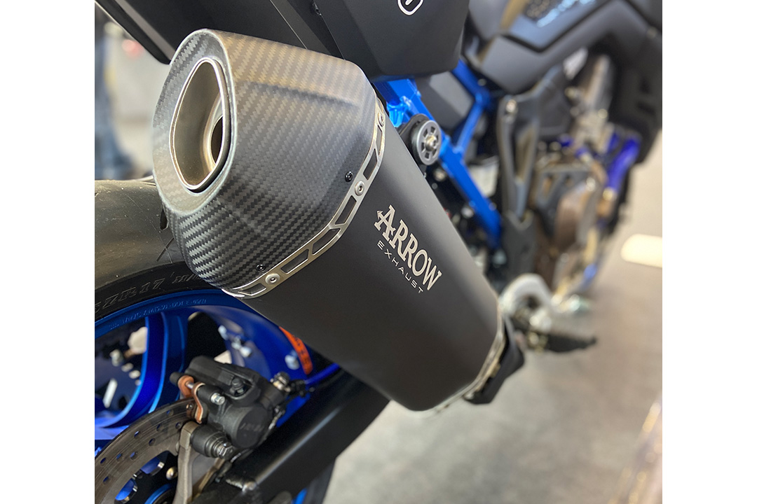 ARROW DARK SONORA Exhaust for Honda CRF1100L Africa Twin 2020-2022, Dark Titanium and Carbon End Cap