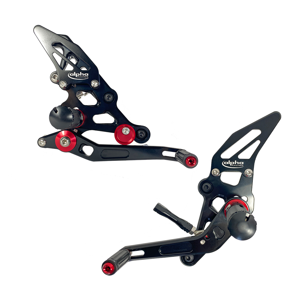 >TRACK< footrest system, black, Yamaha MT07 from 2014 / MT07 Tracer from 2017 / Tracer 700 from 2018 / XSR700 from 2016 ABE