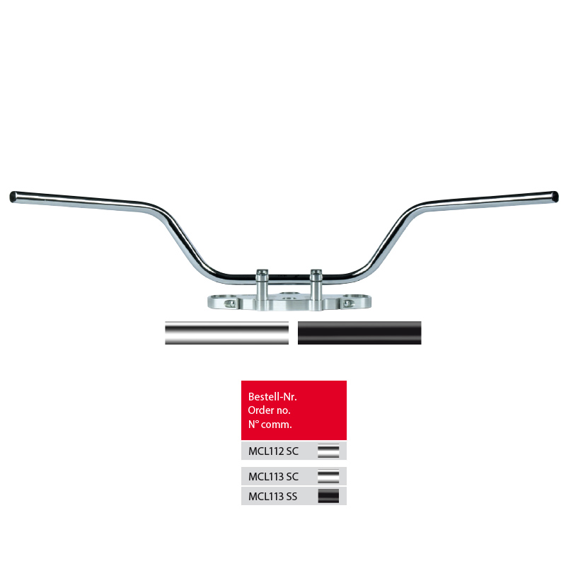 TRW Steel Handlebar Touring High MCL112SC, Chromed