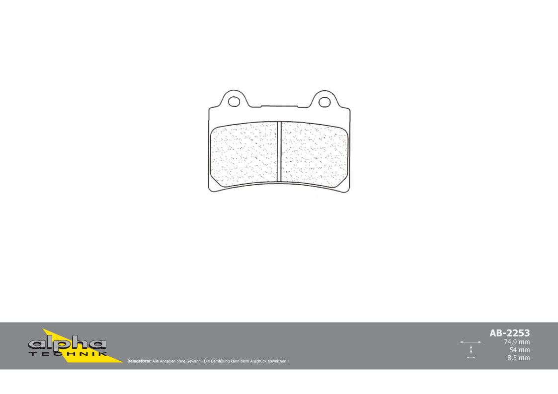 alpha Technik brake pad street with ABE