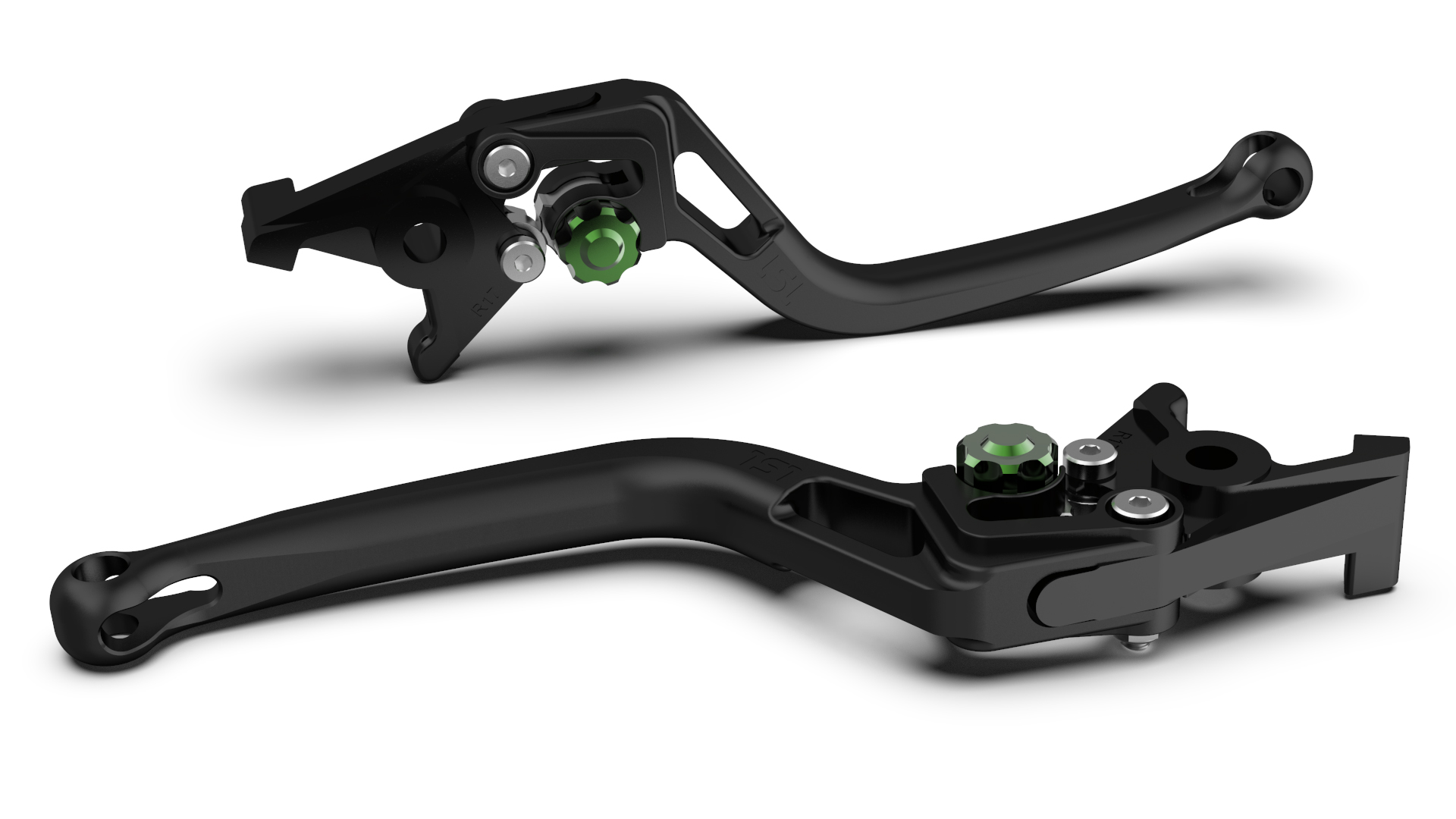 LSL clutch lever BOW L66R, black bead-blasted/green