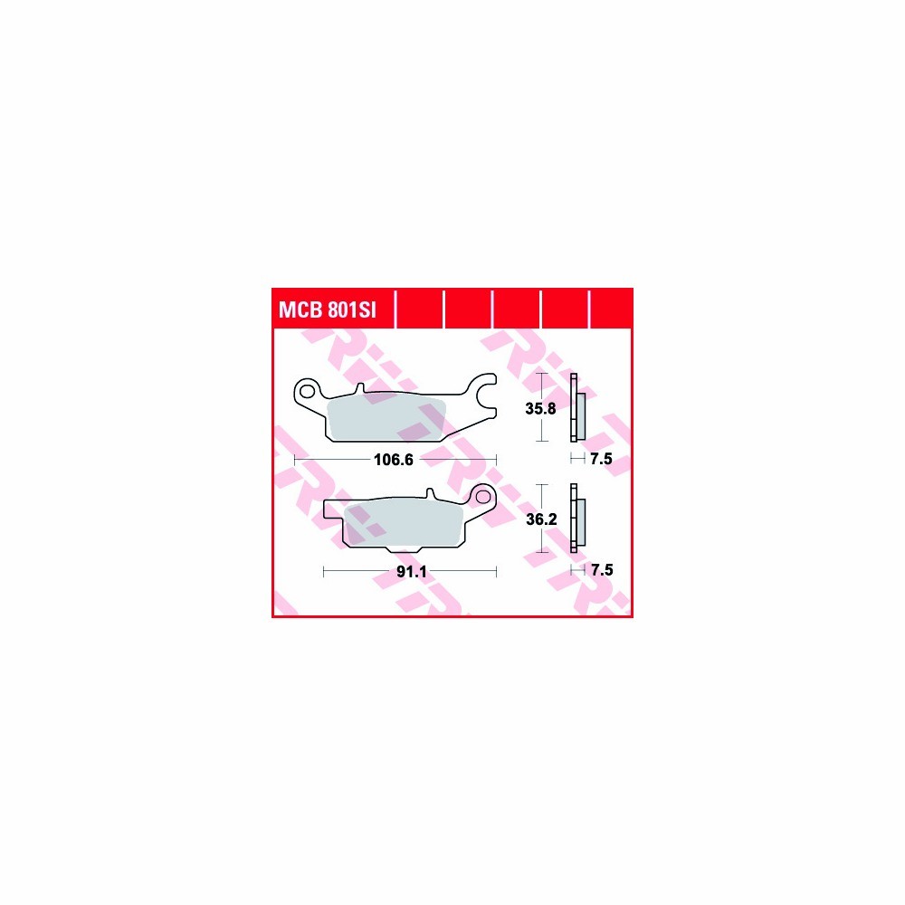 TRW brake pad set Sinter Offroad MCB801SI Rear