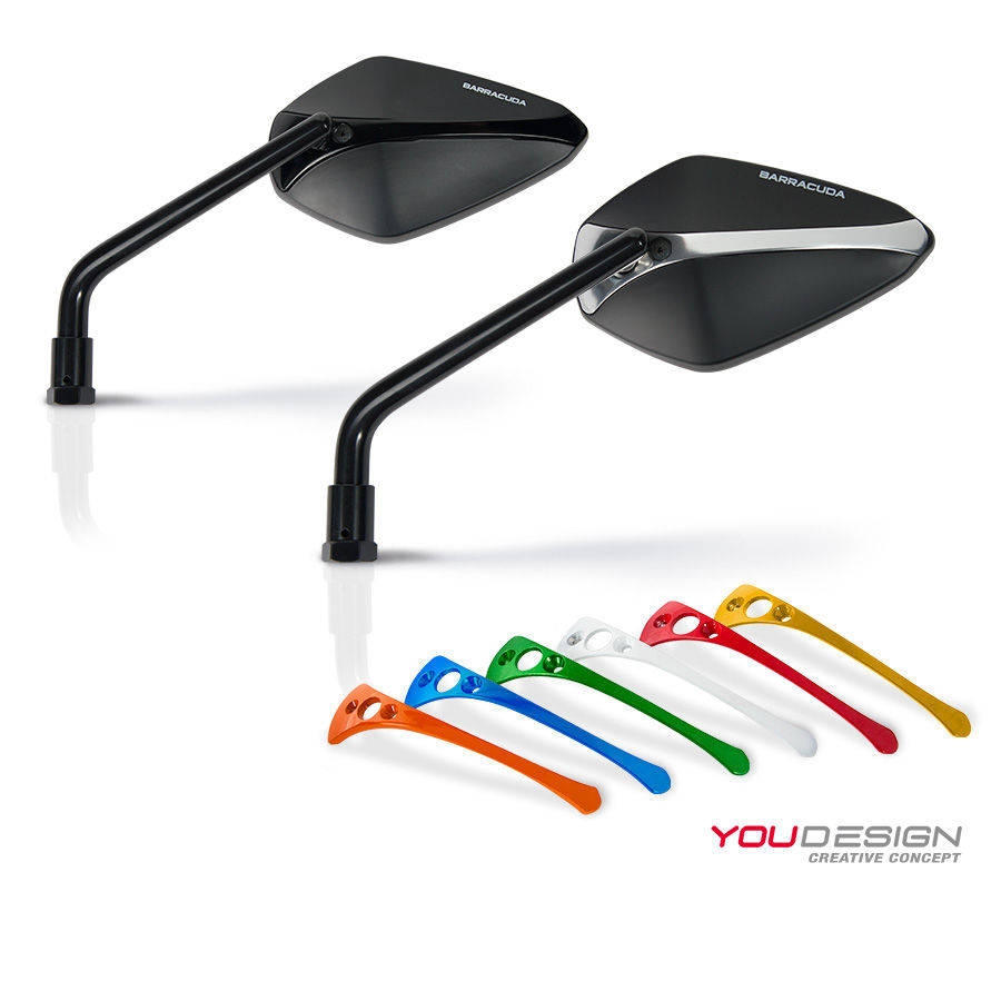 Barracuda Aluminium rear mirror Insert for A-Version Mirrors in Green