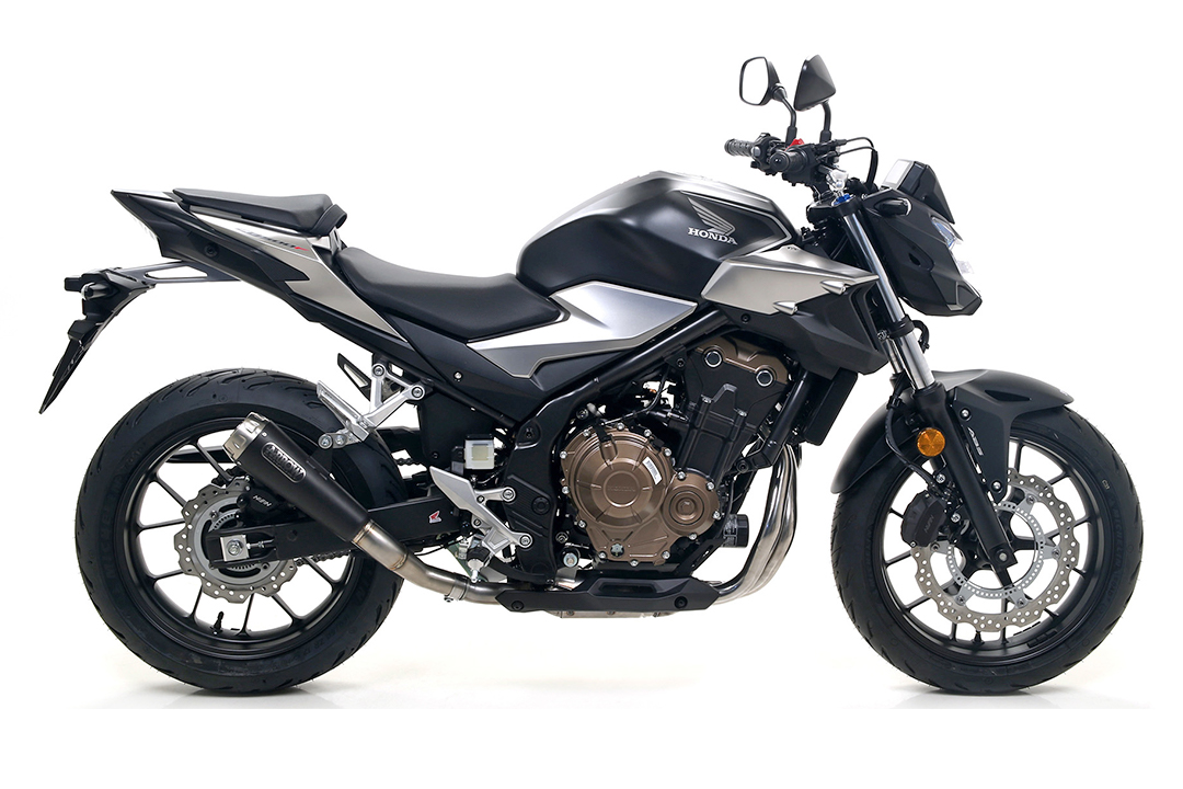 ARROW PRO RACE Black Stainless Steel Exhaust for Honda CB500F / CBR500R 2019-2020