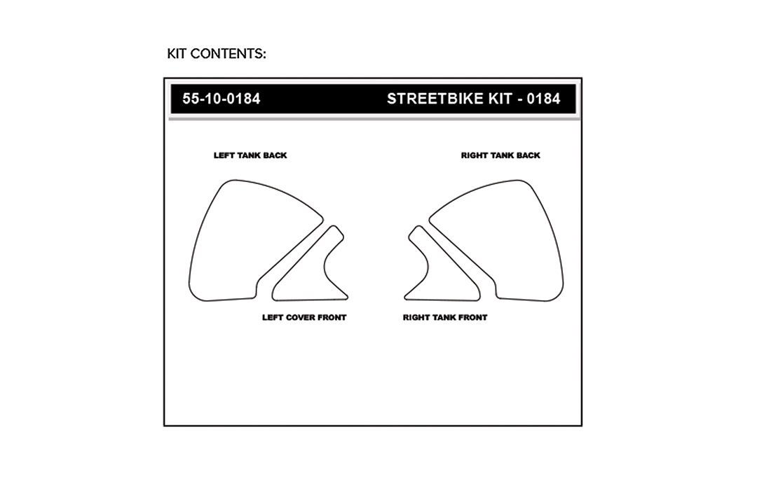 Stompgrip fuel tank Pad black, Volcano, Streetbike fuel tank Kit - fuel tank Sides, for Ducati Monster 937 (+), 2021-2022