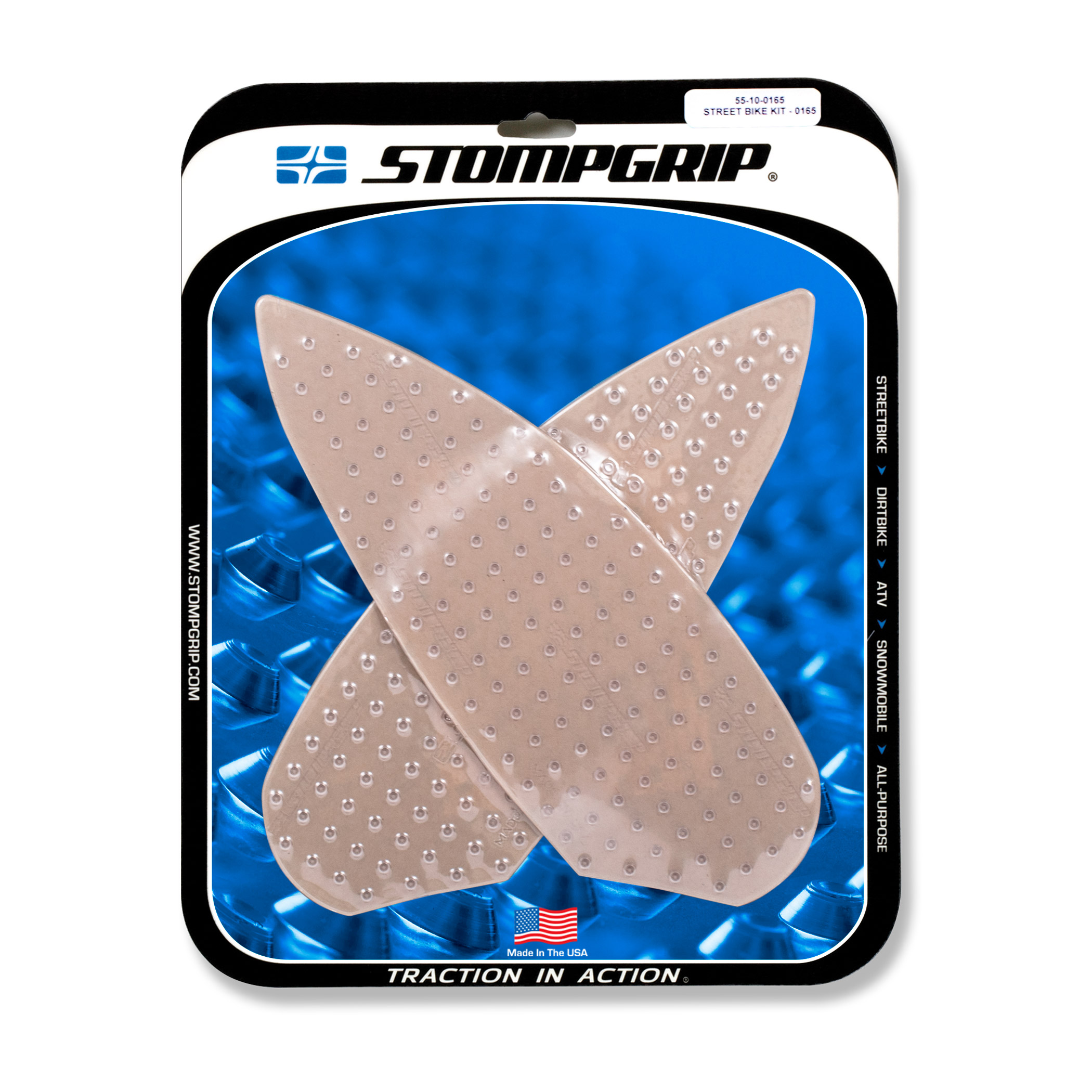 Stompgrip clear traction pads, for BMW M1000R, 2023-2025, M1000RR, S1000R, 2021-2025, S1000RR, 2020-2025