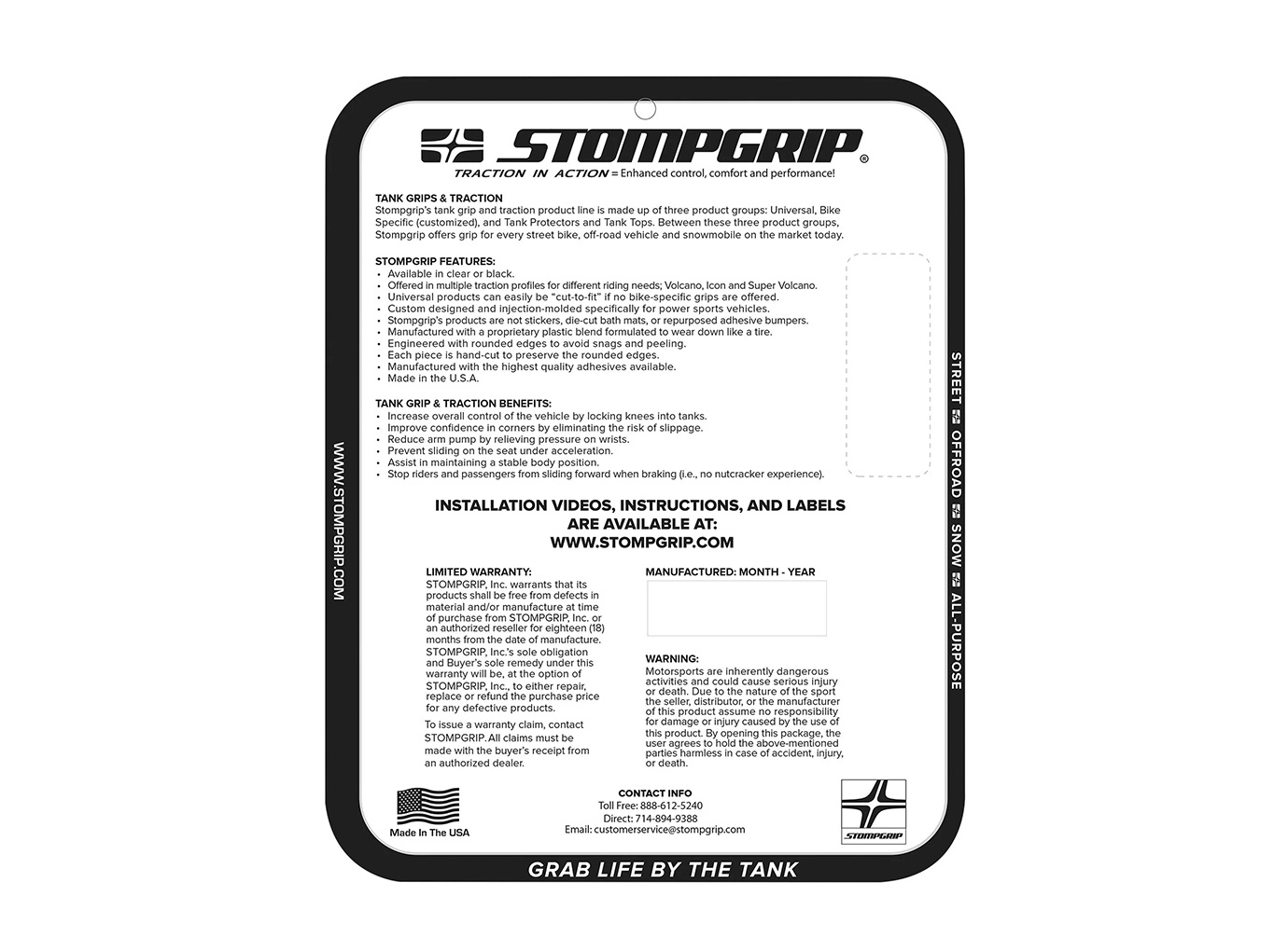 Stompgrip fuel tank Pad clear, Icon, for Yamaha MT-07, 2022-2025