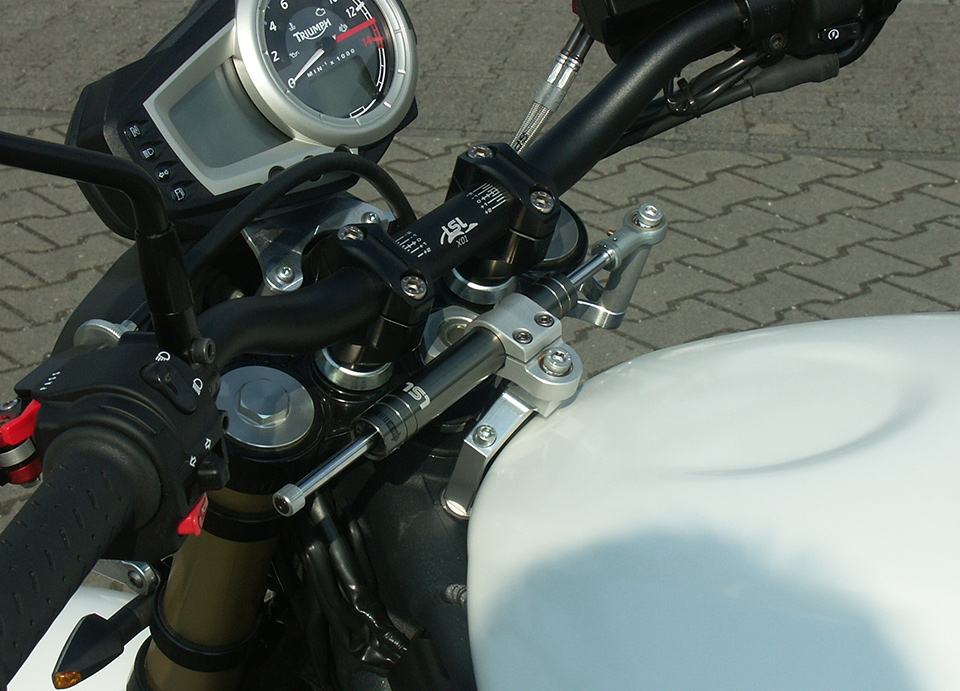 LSL Steering Damper Kit with Type Approval for Triumph Triple 675, 2012, Street Triple 675 R, 2008-2012, titanium