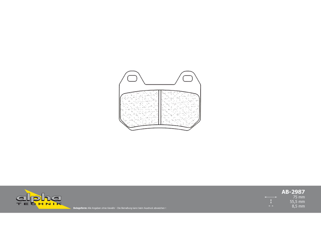 alpha Technik brake pad street with ABE