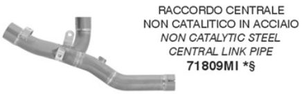 ARROW Racing Stainless Steel De-Cat Pipe for Ducati Multistrada V2, V2S, 2025-